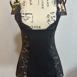 Maidenform Black Lace Wear your own bra Torsette. Medium